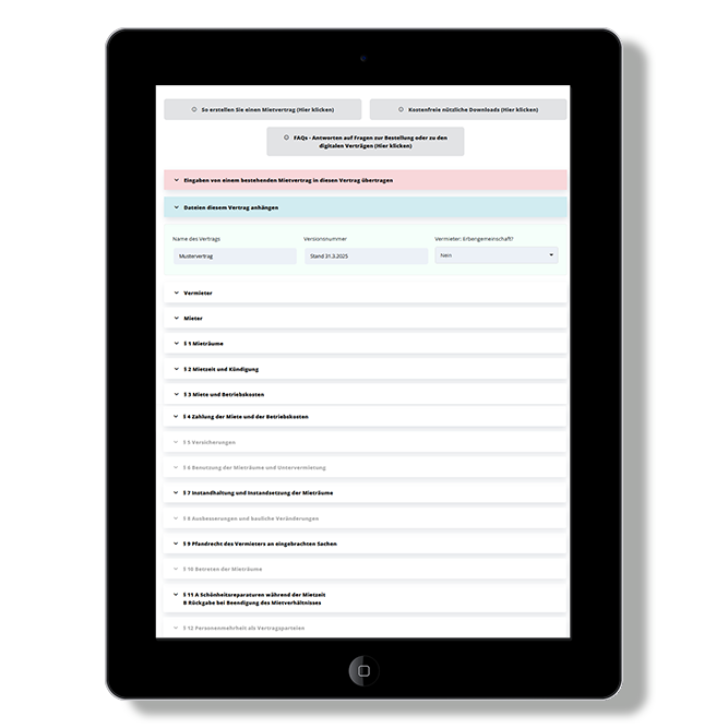 Online Mietvertrag Wohnung von Haus und Grund