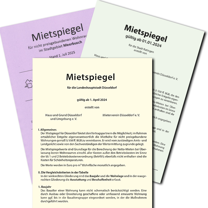 Mietspiegel Düsseldorf, Ratingen, Meerbusch 2025